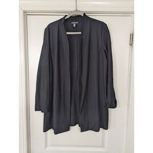 Eileen‎ Fisher Cardigan women's size Medium black open front minimalist elevated